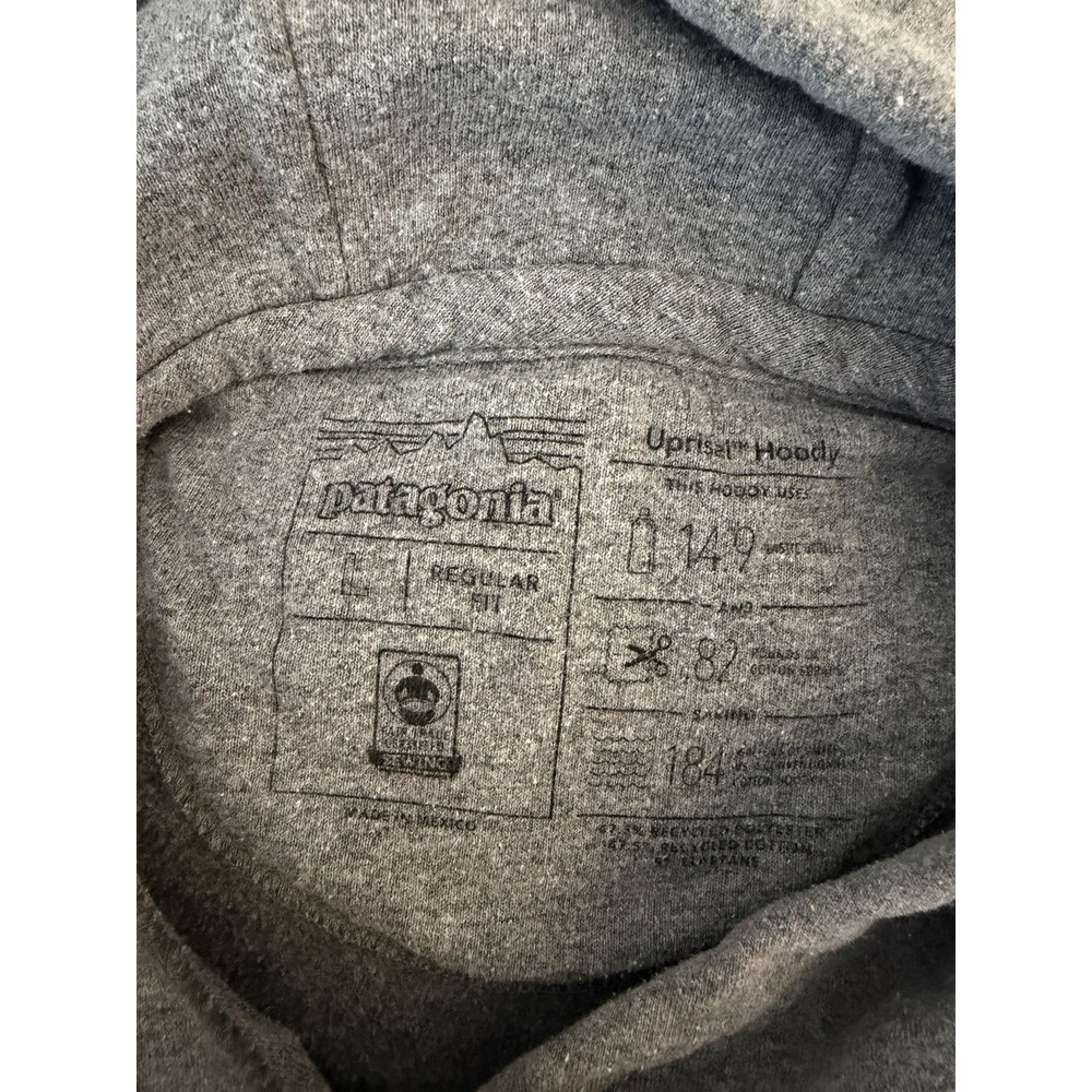 Patagonia Uprisal Hoodie Womens Size L Shadow Gray Fitz Roy Bear Pullover 39556 - Picture 3 of 7